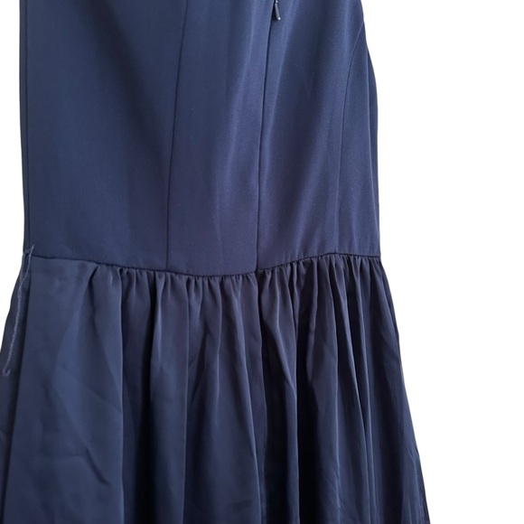 VERA WANG WHITE Navy one shoulder long dress - Picture 6 of 9